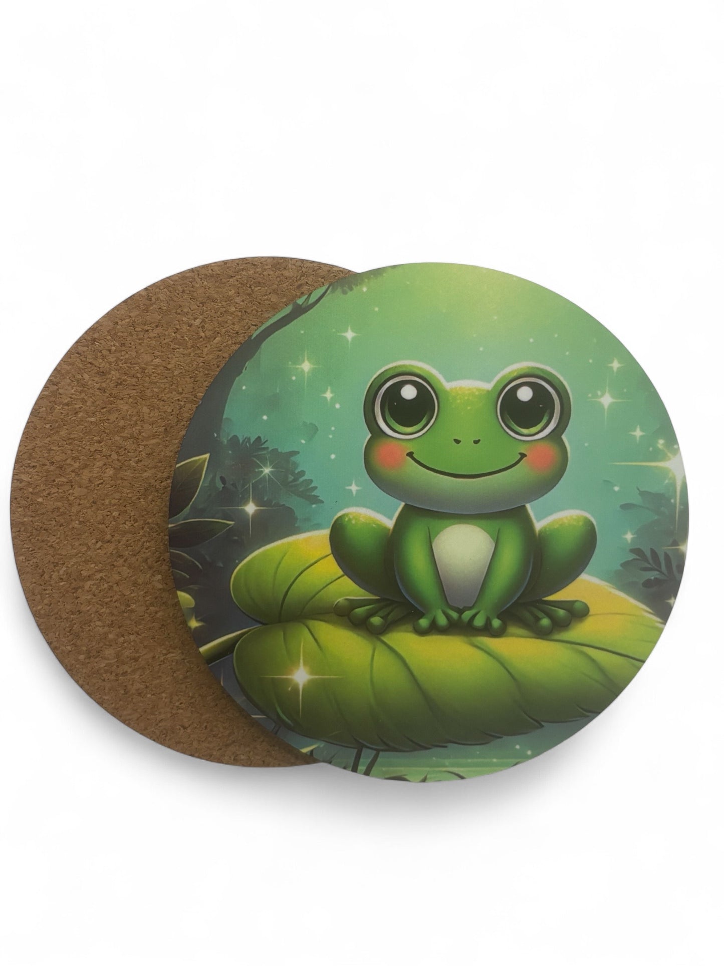Printed  Frog Wooden Coasters for Stylish Home Décor