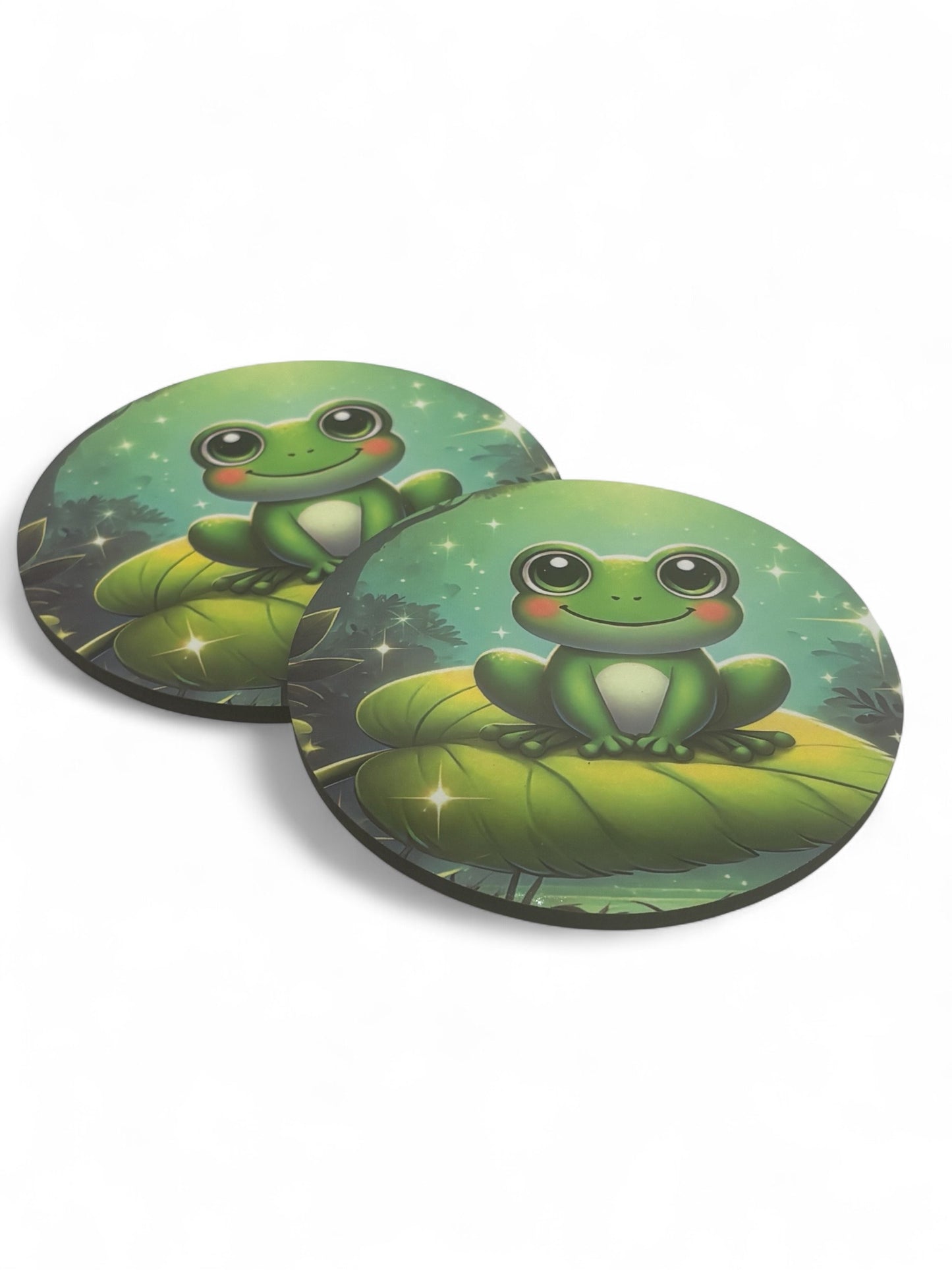 Printed  Frog Wooden Coasters for Stylish Home Décor