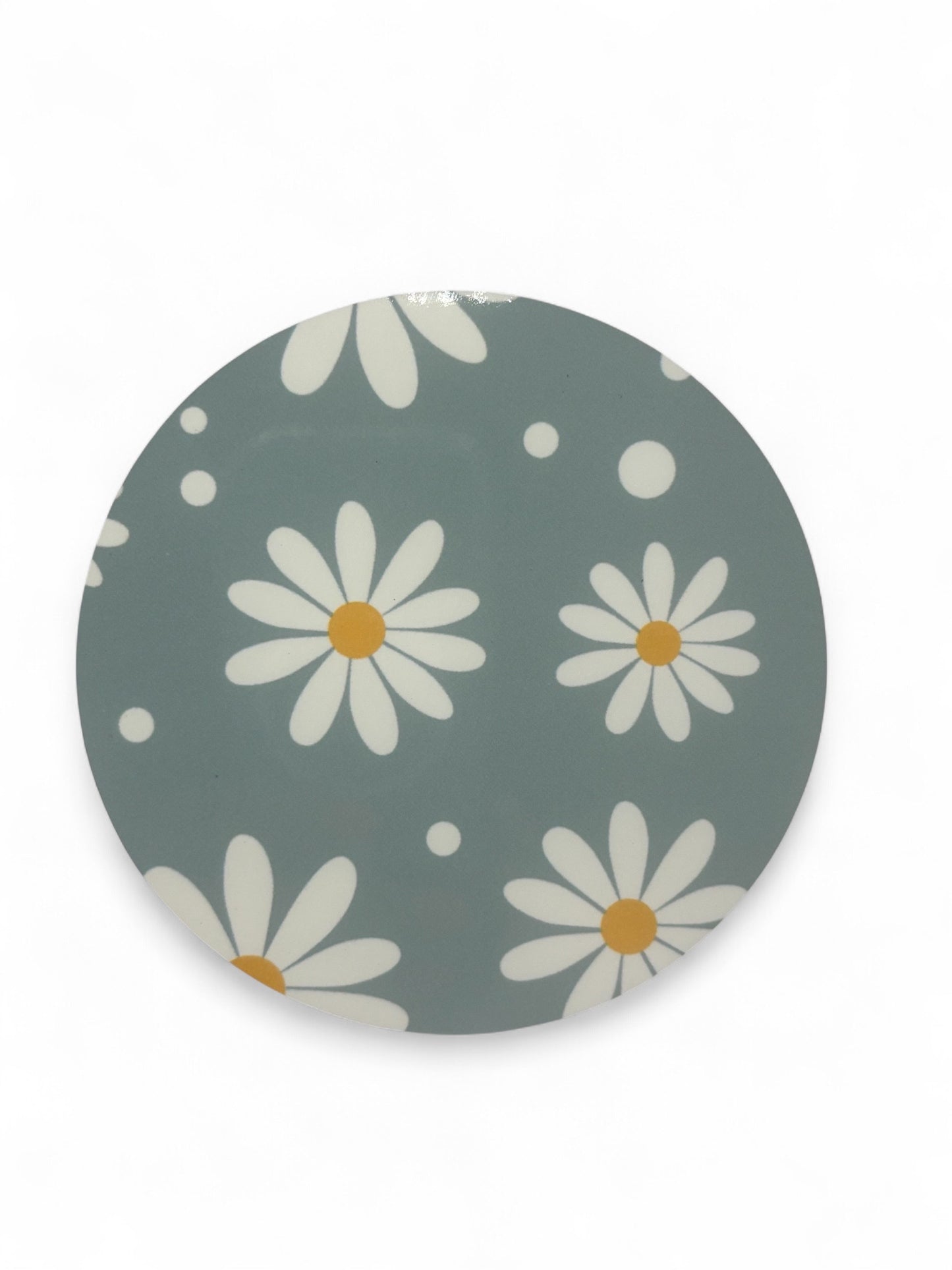 Printed  Blue Daisy Wooden Coasters for Stylish Home Décor