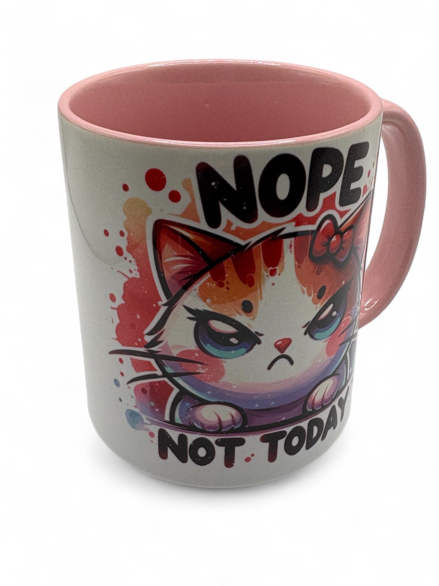 Nope Not Today Pink Coffee Mug 11oz Tea Cup  Gift for Coffee Lovers