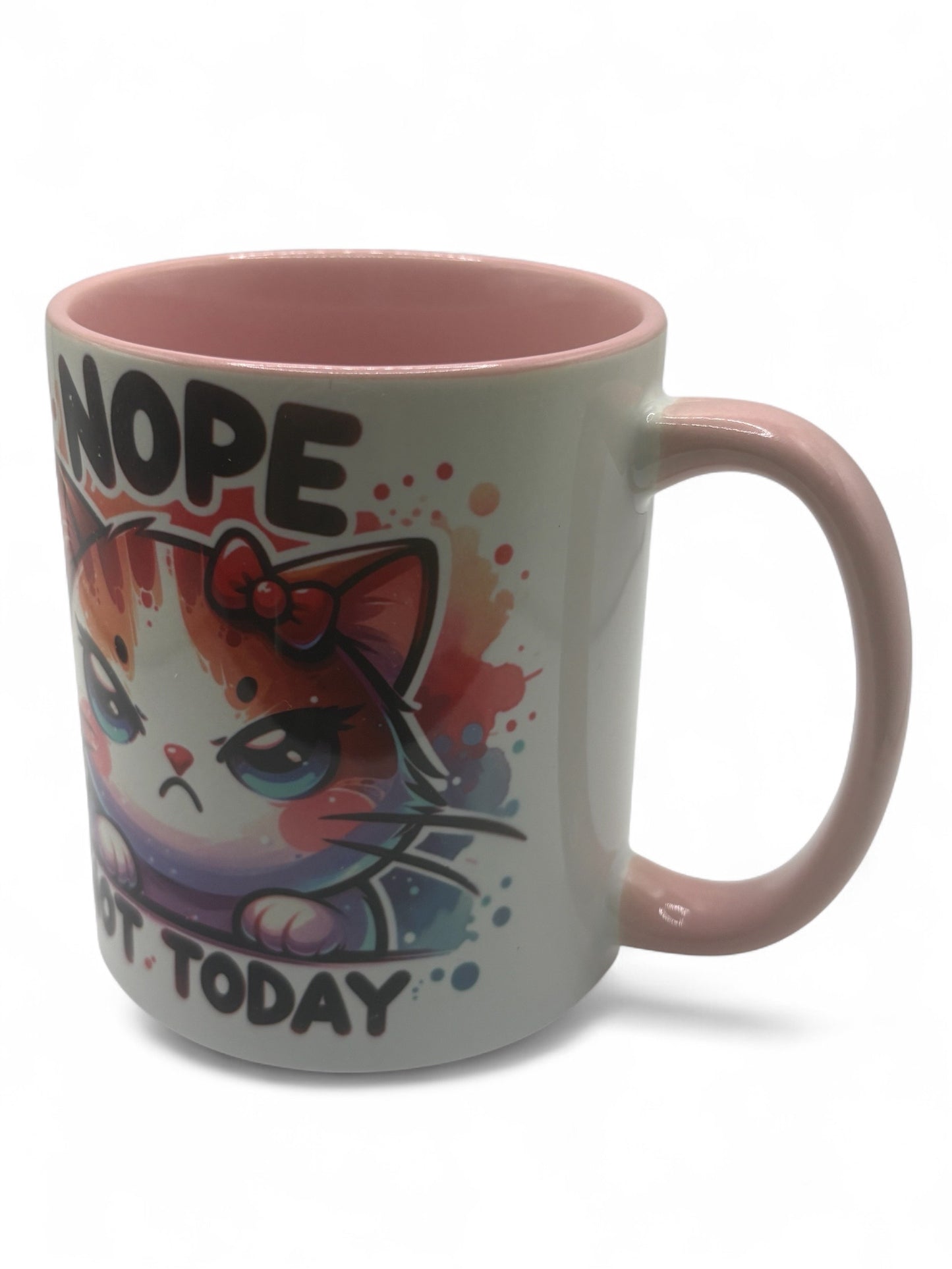 Nope Not Today Pink Coffee Mug 11oz Tea Cup  Gift for Coffee Lovers
