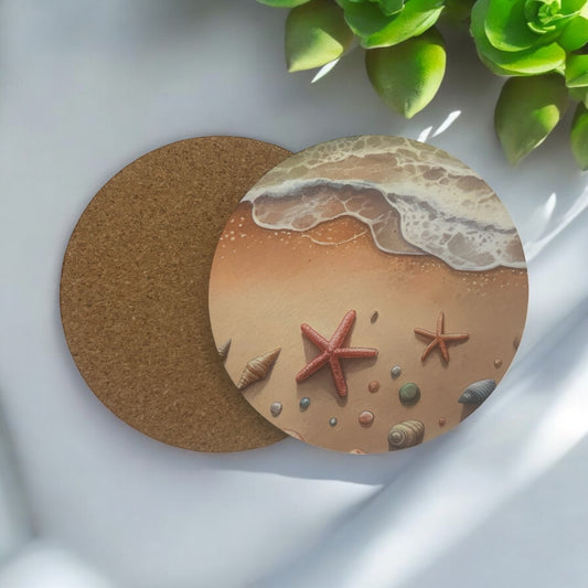 Printed  Beach Wooden Coasters for Stylish Home Décor