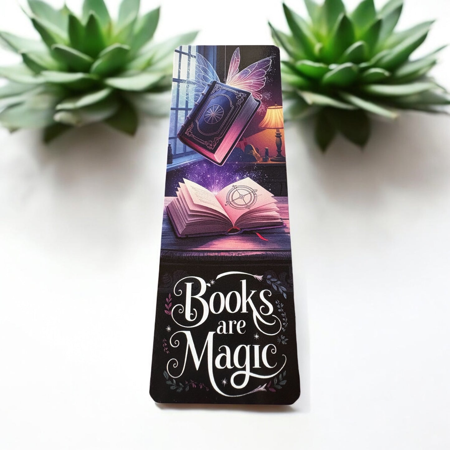 Lovely illustrated Books Are Magic printed bookmark, Page Saver, Book Lover Gift