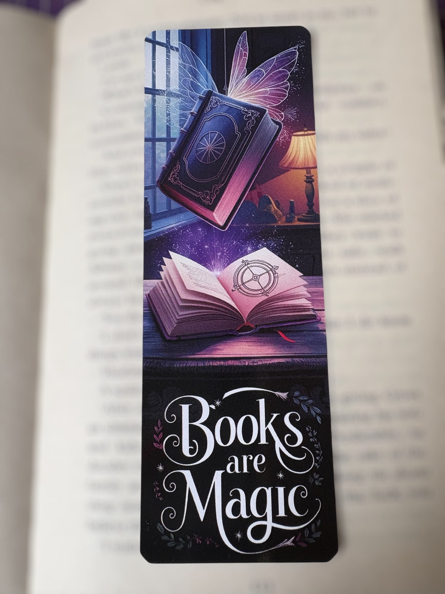 Lovely illustrated Books Are Magic printed bookmark, Page Saver, Book Lover Gift