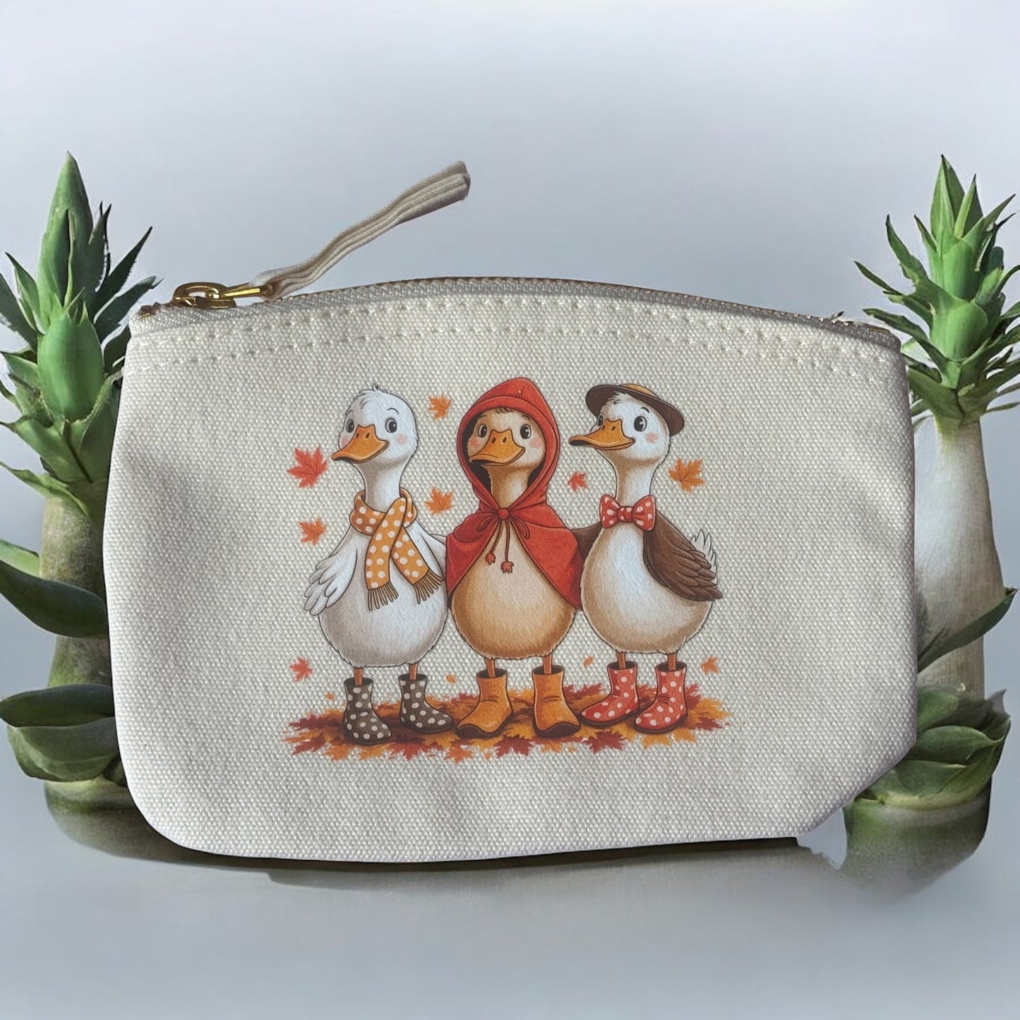 Cozy Goose Zipped Pouch/Coin Purse