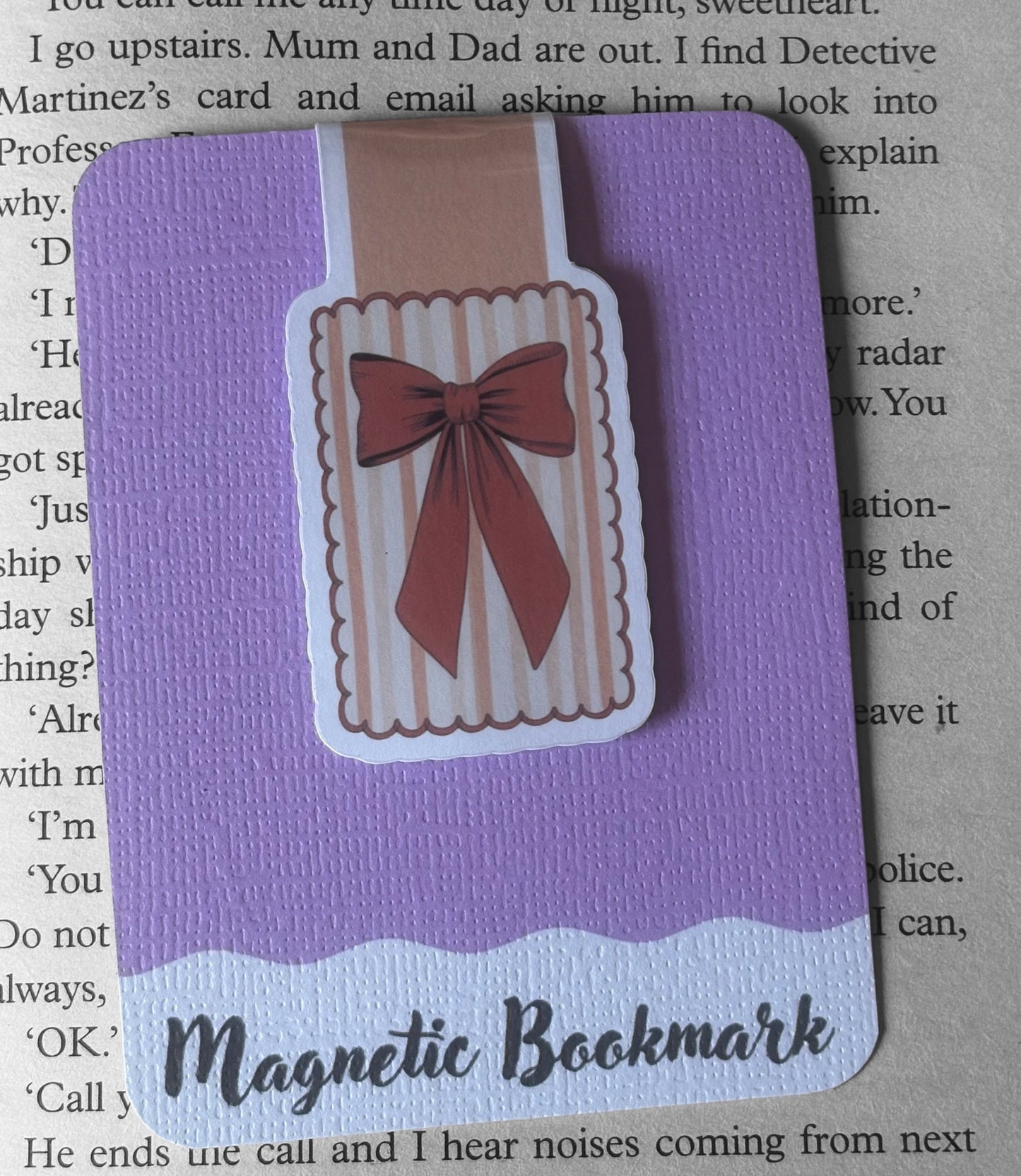 Coquette Autumn Bow Magnetic bookmark, Page Saver, Book Lover Gift