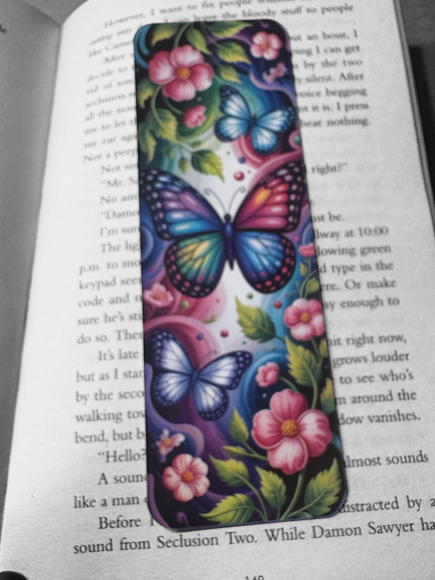 Lovely illustrated Vibrant Butterfly printed bookmark, Page Saver, Book Lover Gift