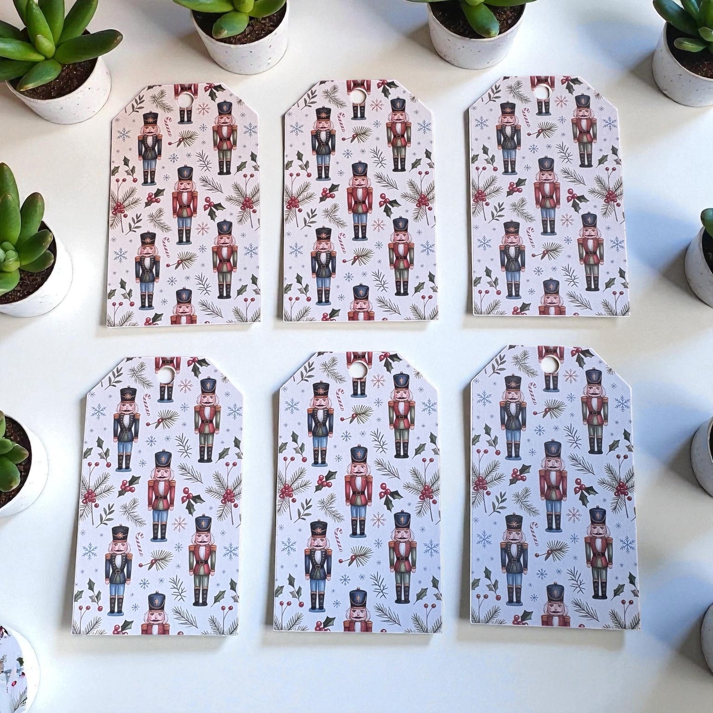 12 X  Nutcracker Gift Tags, Gift Wrapping, Luggage Tags, Card Making