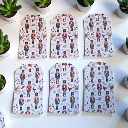 12 X  Nutcracker Gift Tags, Gift Wrapping, Luggage Tags, Card Making