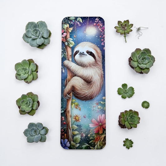 Lovely illustrated Sloth printed bookmark, Page Saver, Book Lover Gift