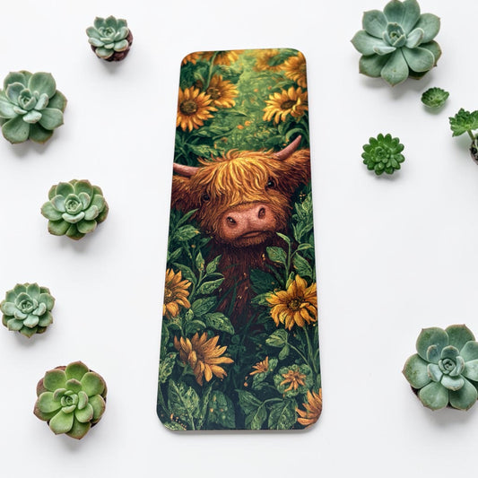 Lovely illustrated Shaggy Highland cow printed bookmark, Page Saver, Book Lover Gift