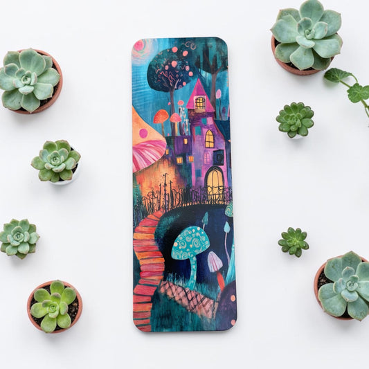 Lovely illustrated Happy place printed bookmark, Page Saver, Book Lover Gift