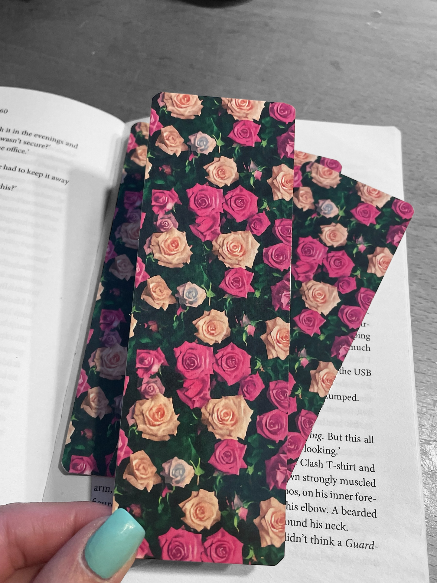 Lovely illustrated Pink Roses bookmark, Page Saver, Book Lover Gift, (Copy)