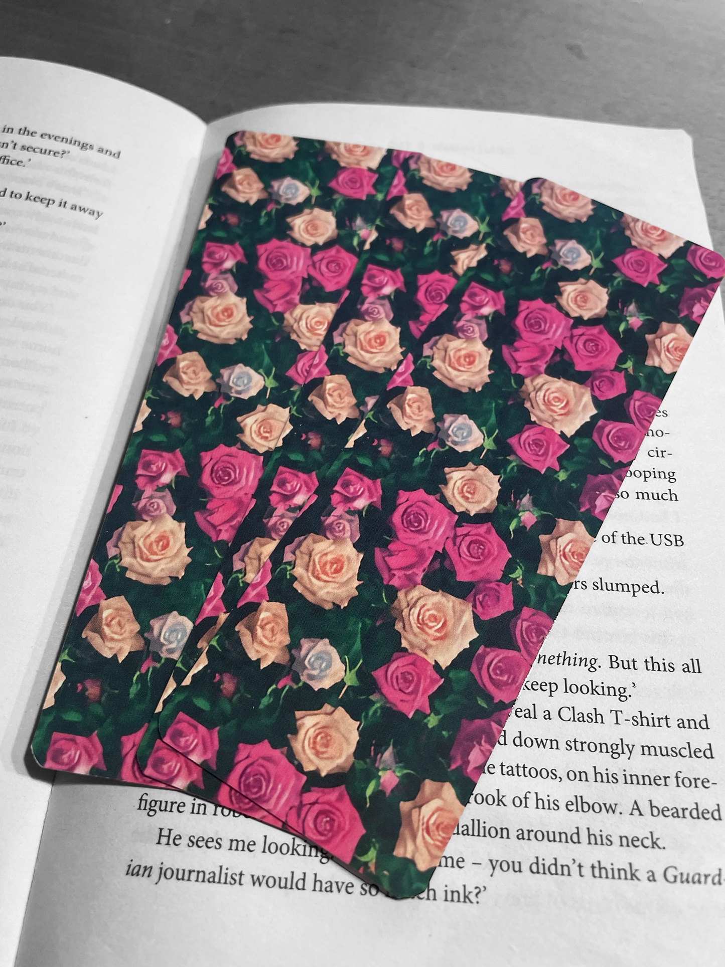 Lovely illustrated Pink Roses bookmark, Page Saver, Book Lover Gift, (Copy)