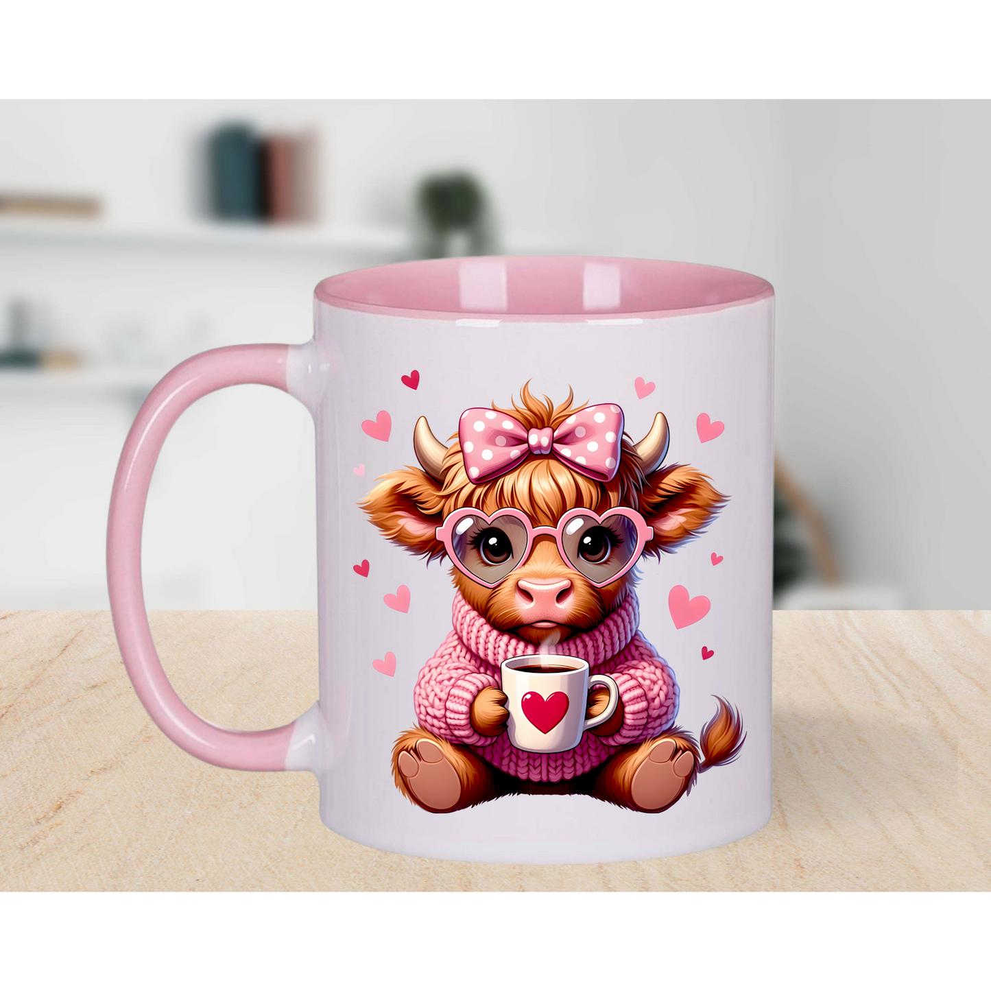 Pink Highland Cow Novelty 11oz Mug