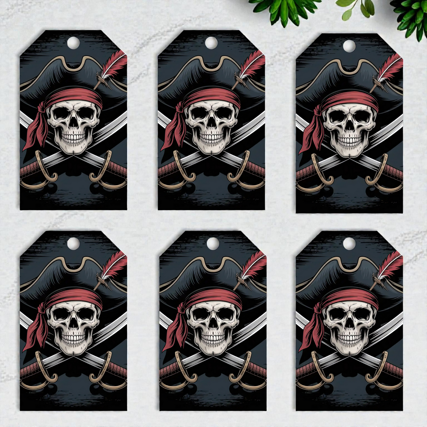 12 X  Pirate Gift Tags, Gift Wrapping, Luggage Tags, Card Making