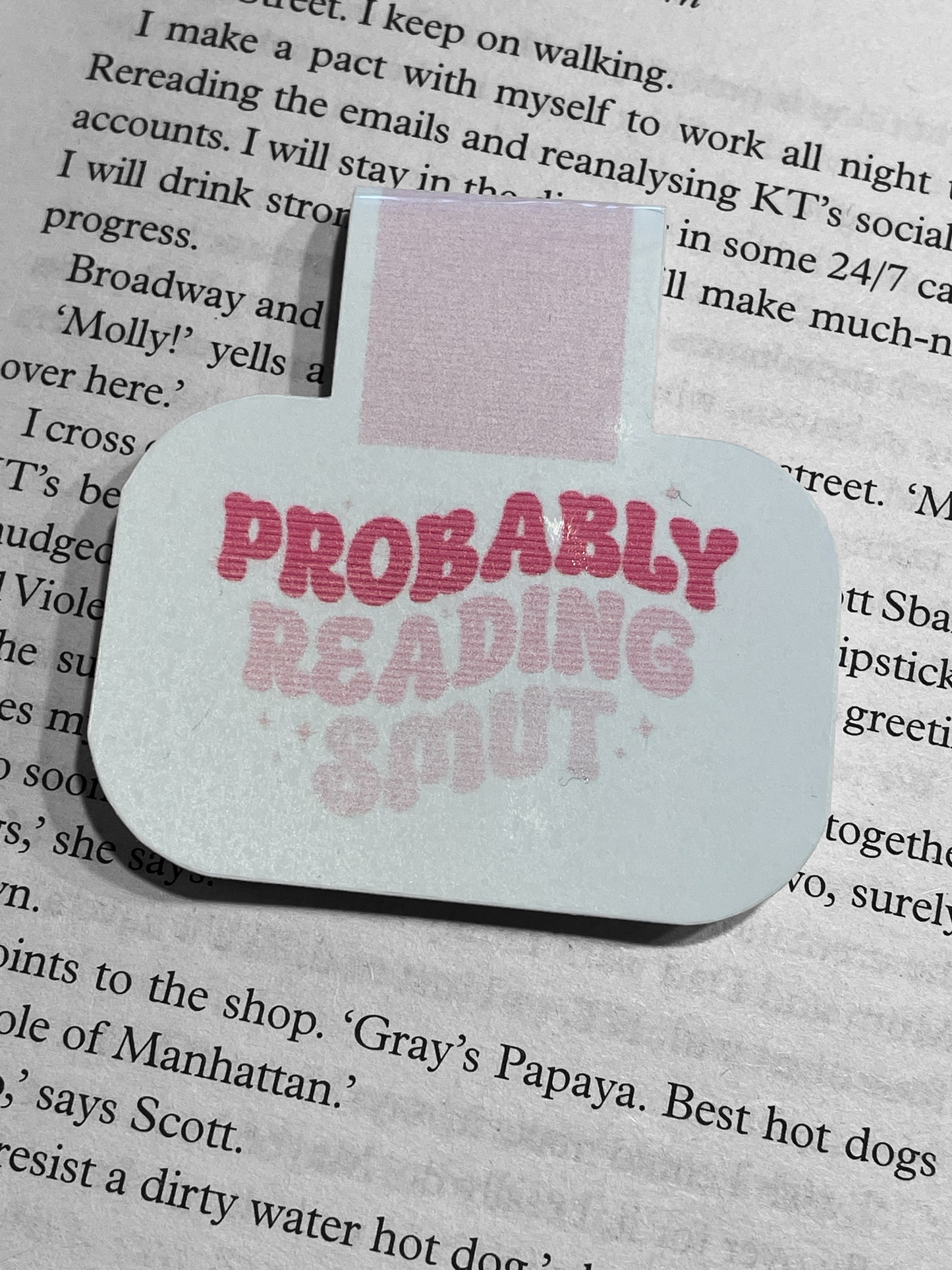 Lovely illustrated printed Probably Reading Smut Magnetic bookmark, Page Saver, Book Lover Gift (Copy)