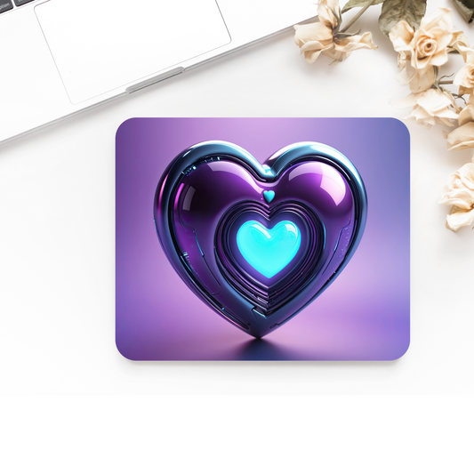 Premium Printed Purple Heart Anti-Slip Mouse Mat