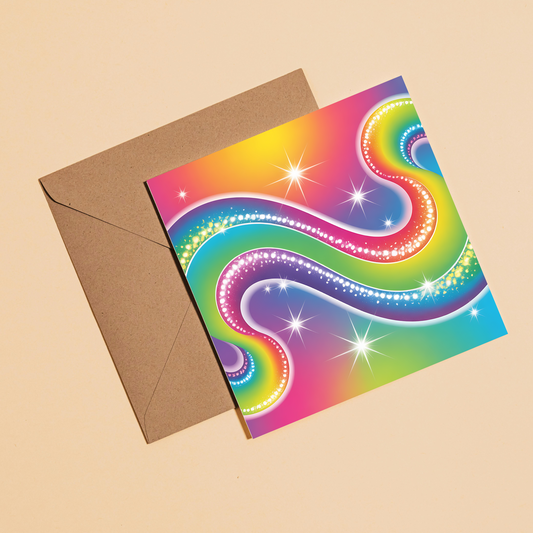 Rainbow Greeting Card –Illustrated Blank Birthday Card