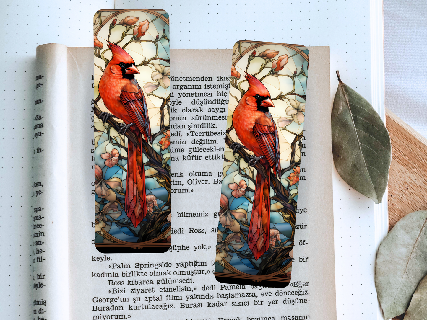 Lovely illustrated Red Cardinal printed bookmark, Page Saver, Book Lover Gift