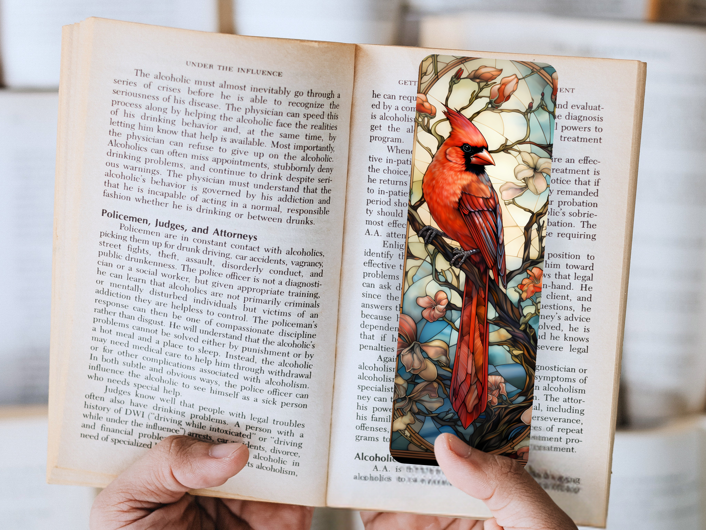 Lovely illustrated Red Cardinal printed bookmark, Page Saver, Book Lover Gift