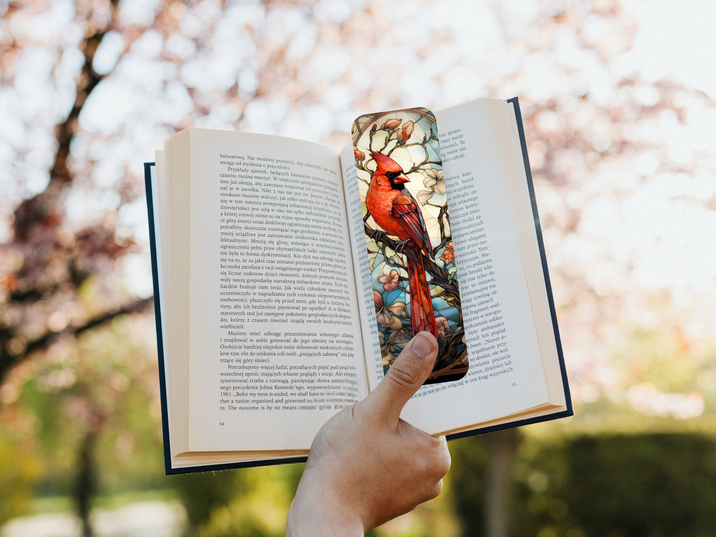 Lovely illustrated Red Cardinal printed bookmark, Page Saver, Book Lover Gift