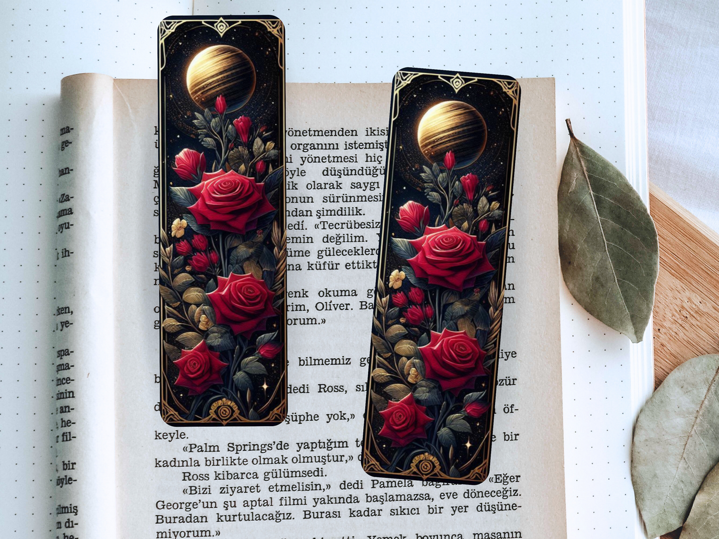 Lovely illustrated Roses printed bookmark, Page Saver, Book Lover Gift