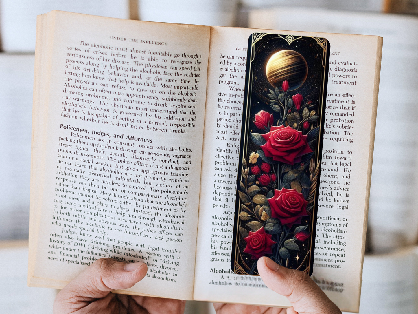 Lovely illustrated Roses printed bookmark, Page Saver, Book Lover Gift