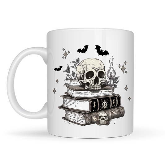 Spooky Books Coffee Mug  Customizable 11oz Tea Cup  Gift for Coffee Lovers