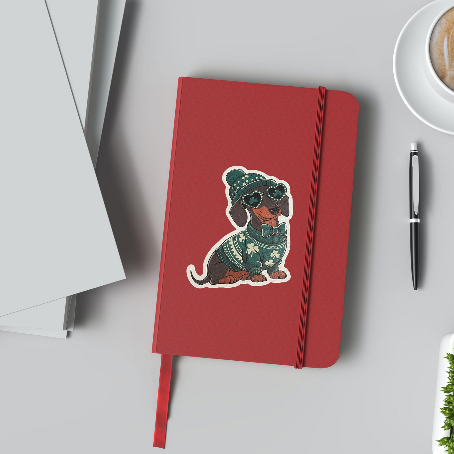 St Patricks Day Dachshund Vinyl Sticker ,Laptop, scrapbook, junk journal ,crafts, Water Bottle