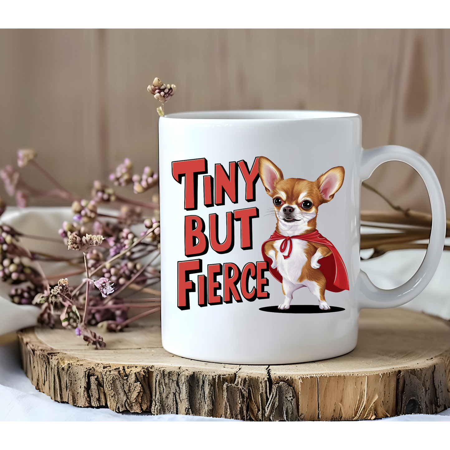 Funny Chihuahua Mug - Tiny But Fierce - Perfect Gift for Dog Lovers!"