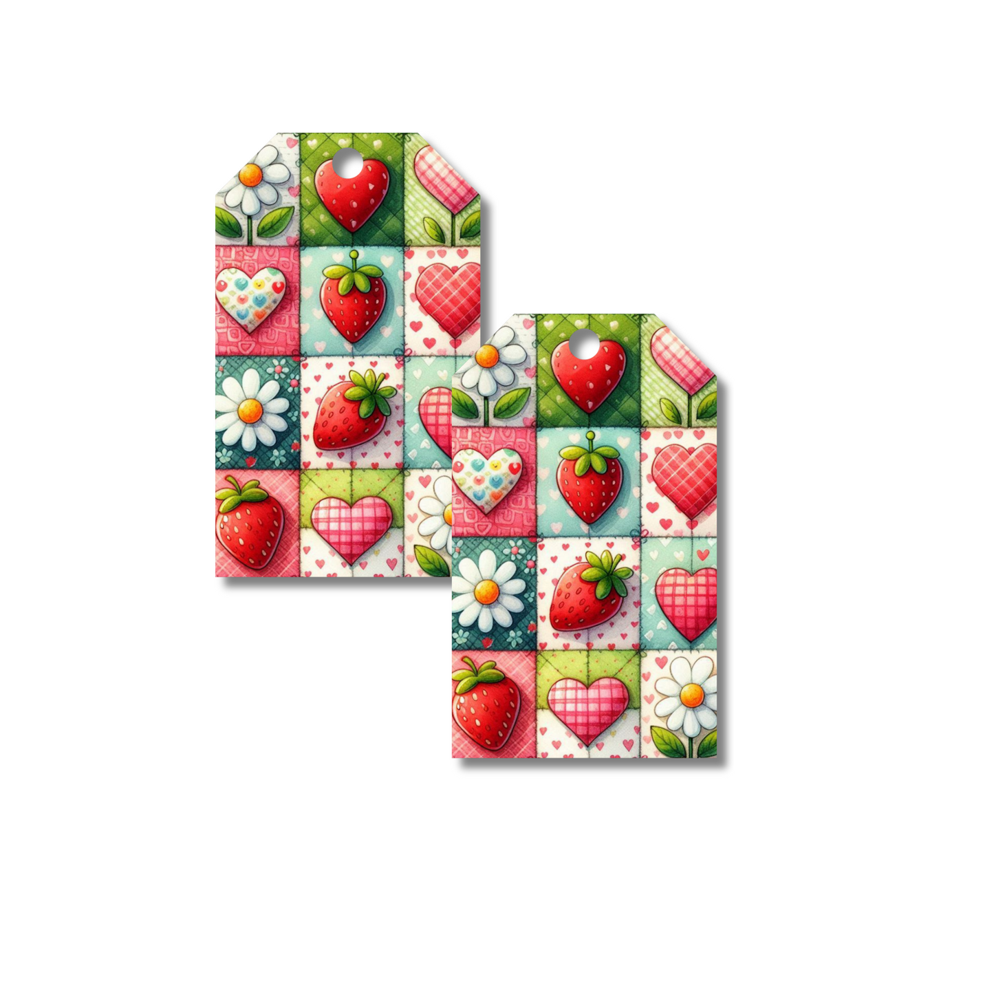 12 X Boho Coquette Strawberry Gift Tags, Gift Wrapping, Luggage Tags, Card Making