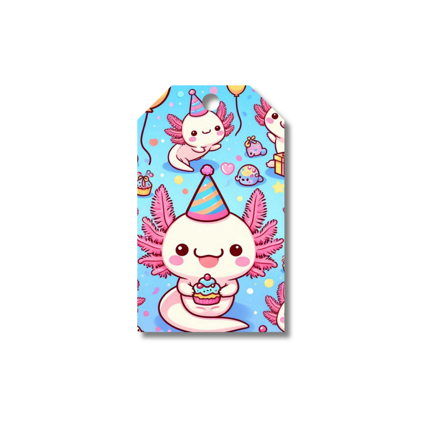 12 X Axolotl Party Gift Tags, Gift Wrapping, Luggage Tags, Card Making