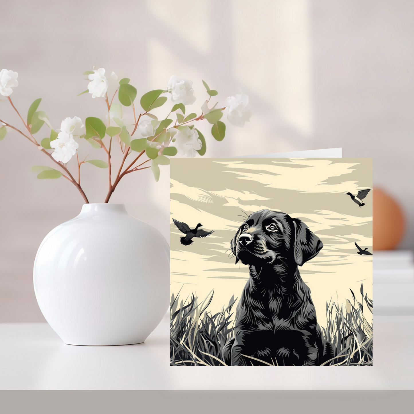 Cute Dog Greeting Card –Illustrated Blank Birthday Card