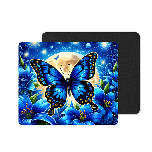 Blue Butterfly Anti - Slip desk mouse mat. Laptop, Office, Ipad, PC,