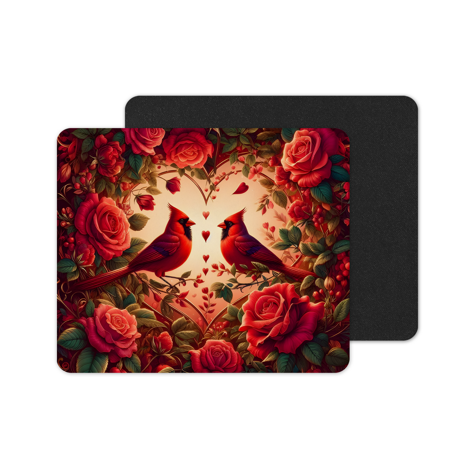 Valentines Cardinal Printed Anti-Slip Mouse Mat