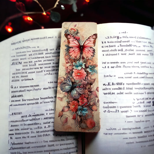 Lovely illustrated printed bookmark, Page Saver, Book Lover Gift, Vintage Butterfly