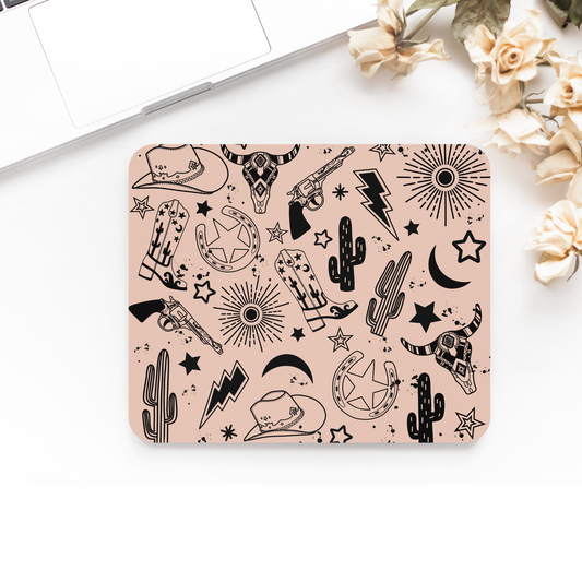 Premium Printed Anti-Slip Mouse Mat - Ultra Durable Western Design