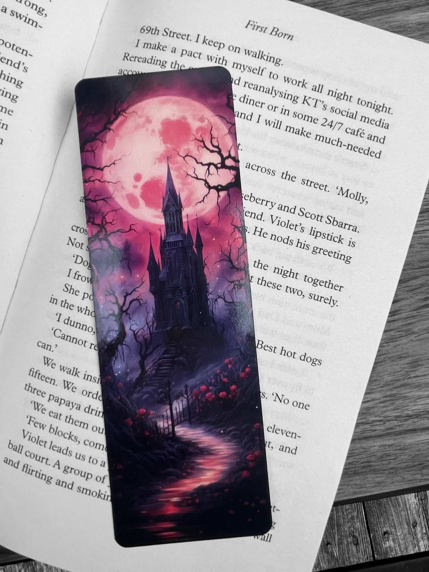 Lovely illustrated Witchy Castle printed bookmark, Page Saver, Book Lover Gift