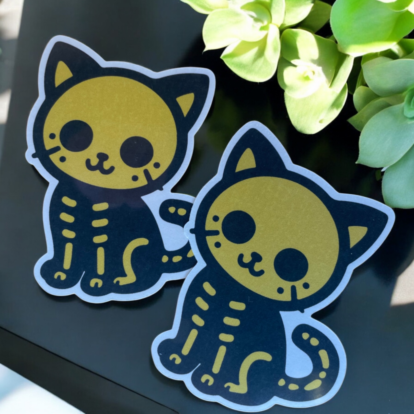 Yellow Cat Vinyl Sticker ,Laptop, scrapbook, junk journal ,crafts, Water Bottle