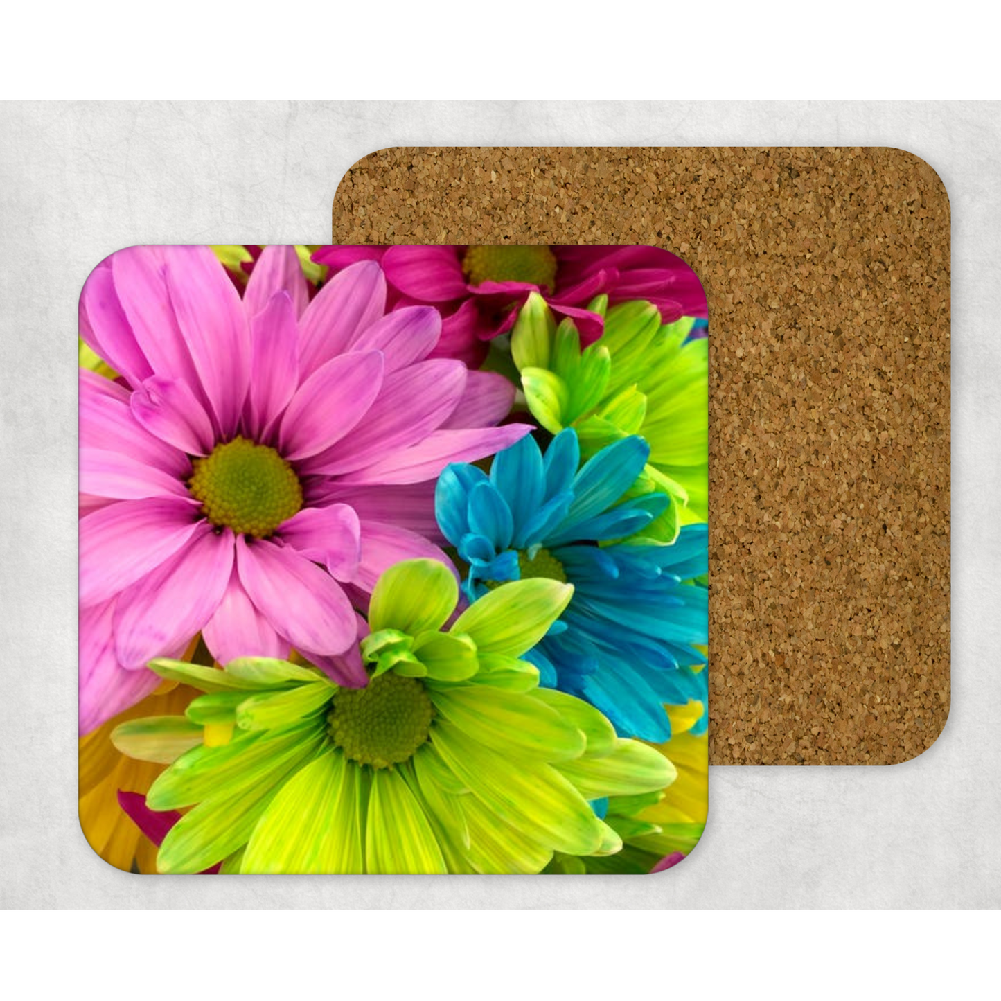 Beautifully Printed Colourful Flowers wooden Coasters for Stylish Home Décor