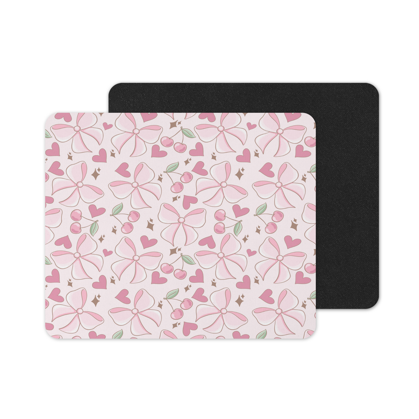 Printed Anti-Slip Mouse Mat Pad - Coquette Cherry Design