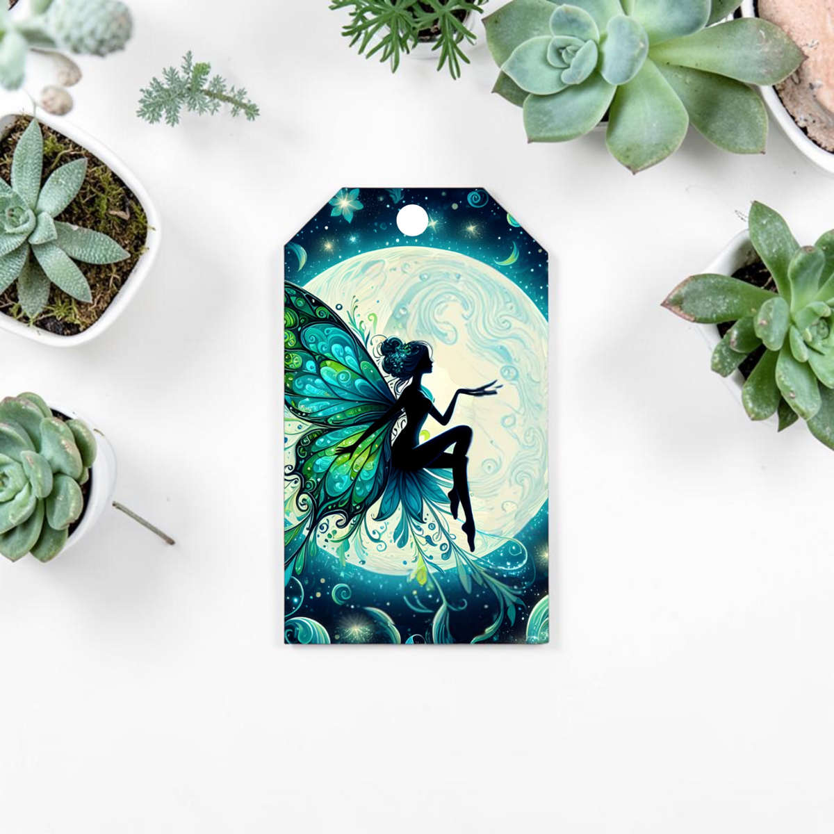 12 X  Moon Fairy Gift Tags, Gift Wrapping, Luggage Tags, Card Making